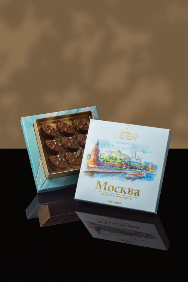  Пушкинская фабрика Конфеты Миндаль (Москва), 115г(голубая коробка) в Сосновом боре