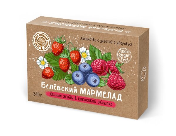 №2 Мармелад белевский на фруктозе 240г "ЛЕСНЫЕ ЯГОДЫ"  в Сосновом боре